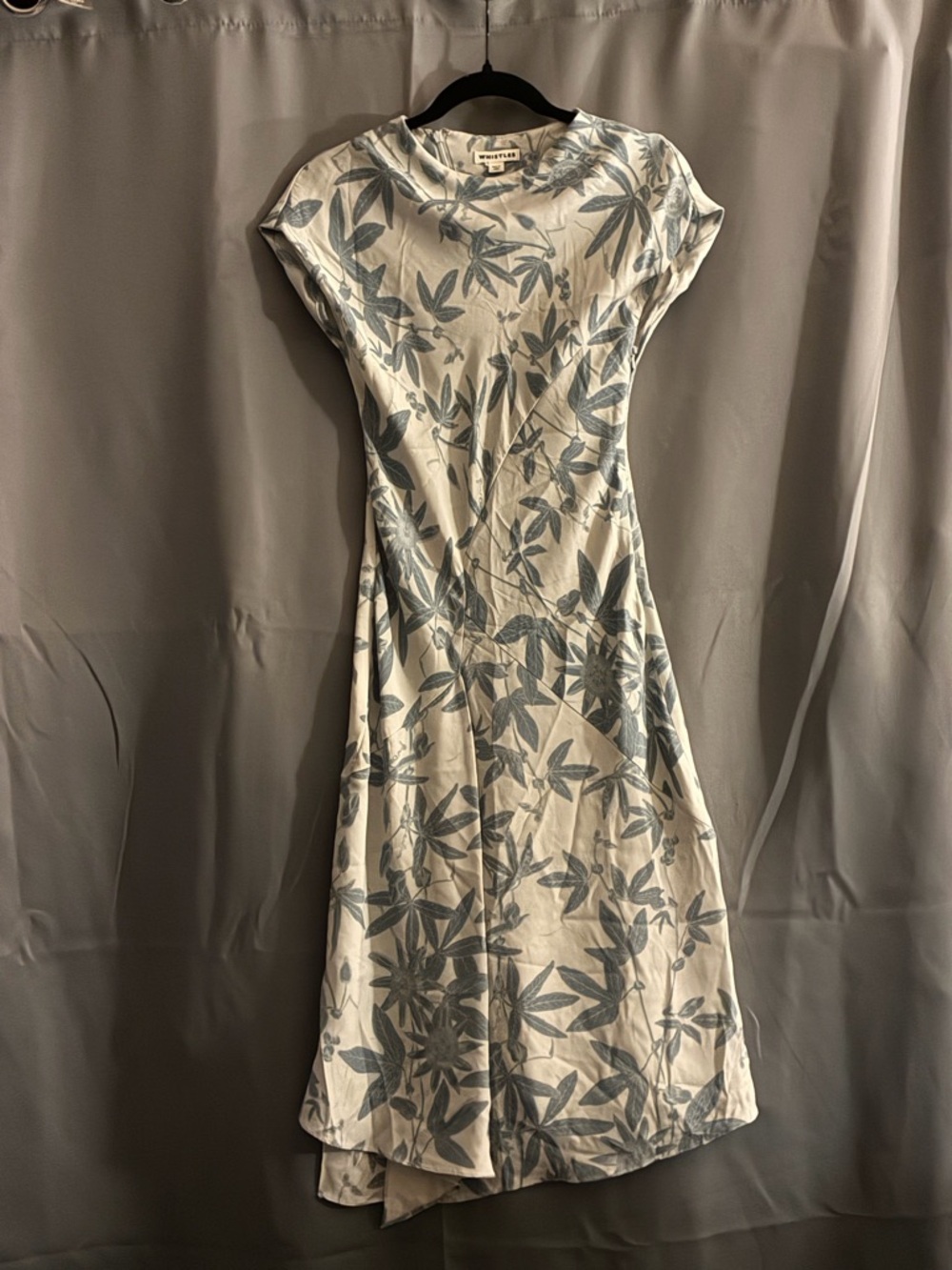 Whistles Cream & Blue Floral Midi Dress
